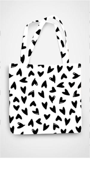 Downpour Tote Bag With AOP Heart Print