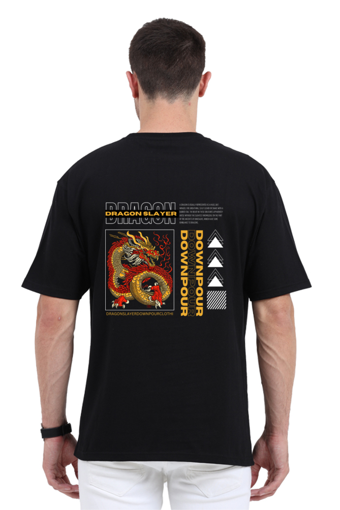 Downpour Men's Dragon Slayer Graphic Oversized T-shirt